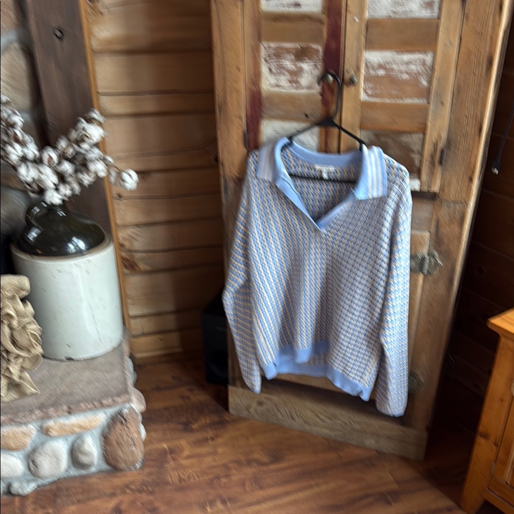 Maurices Blue and White Cardigan Sweater
